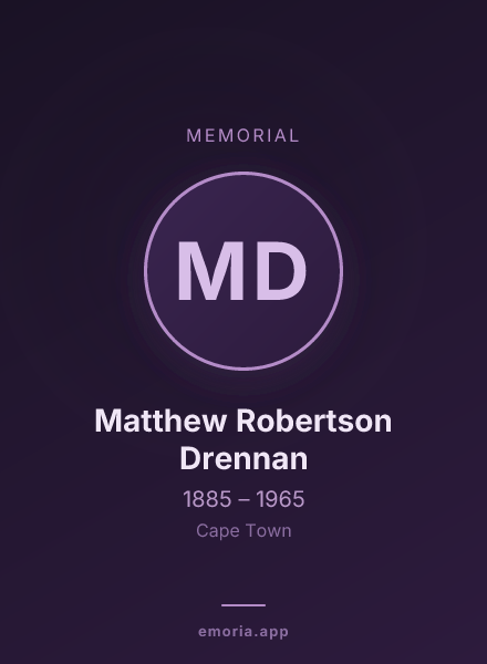 Memorial portrait of Matthew Robertson Drennan