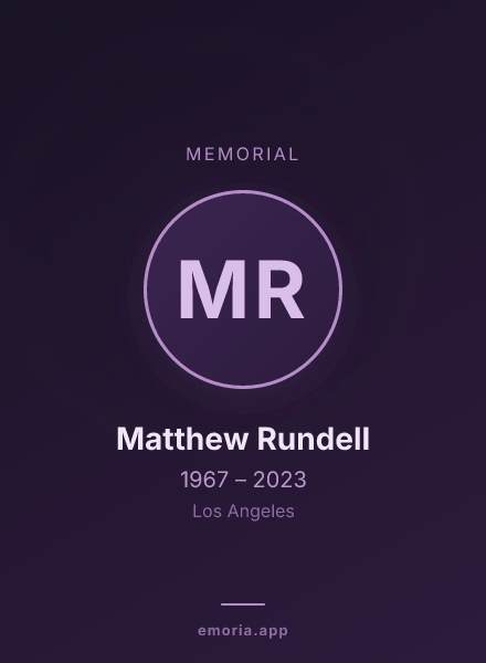 Memorial portrait of Matthew Rundell