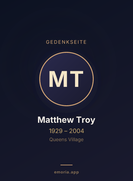 Gedenkportrait von Matthew Troy