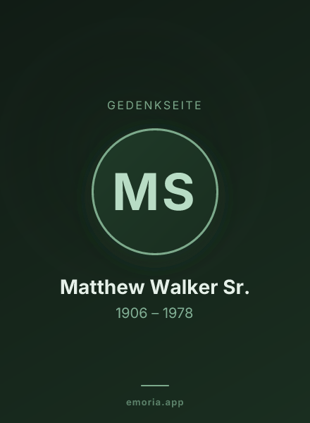 Gedenkportrait von Matthew Walker Sr.