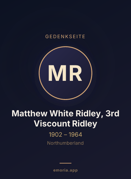 Gedenkportrait von Matthew White Ridley, 3rd Viscount Ridley