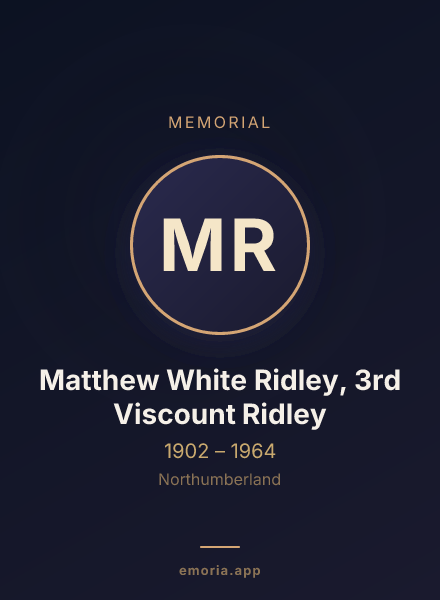 Memorial portrait of Matthew White Ridley, 3rd Viscount Ridley