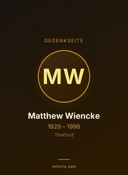 Gedenkportrait von Matthew Wiencke