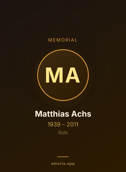 Memorial portrait of Matthias Achs
