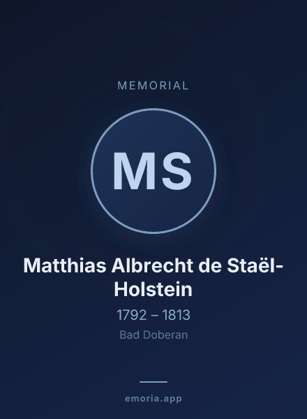 Memorial portrait of Matthias Albrecht de Staël-Holstein