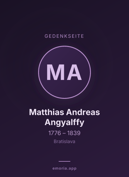 Gedenkportrait von Matthias Andreas Angyalffy