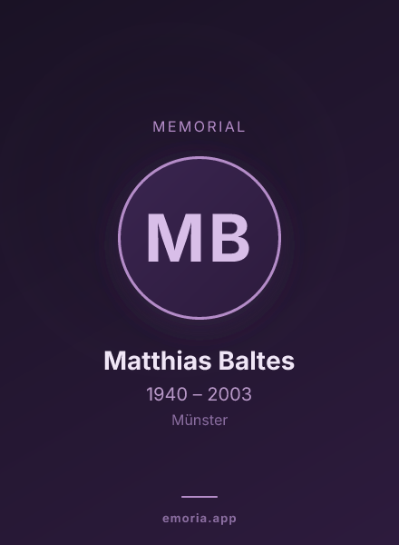 Memorial portrait of Matthias Baltes