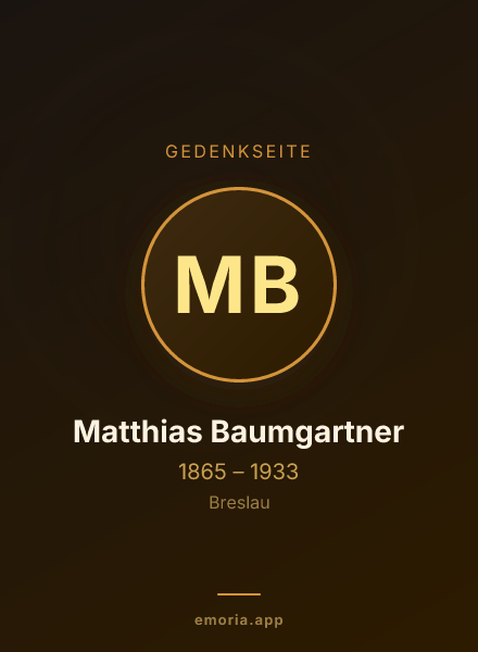 Gedenkportrait von Matthias Baumgartner