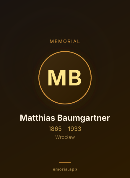 Memorial portrait of Matthias Baumgartner