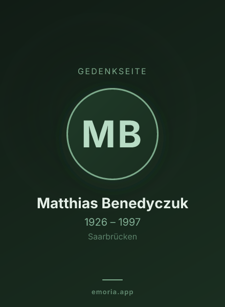Gedenkportrait von Matthias Benedyczuk
