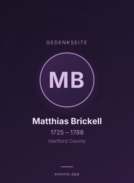 Gedenkportrait von Matthias Brickell