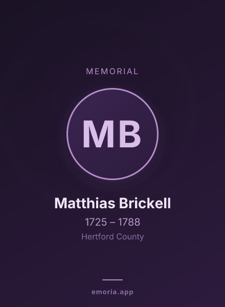 Memorial portrait of Matthias Brickell