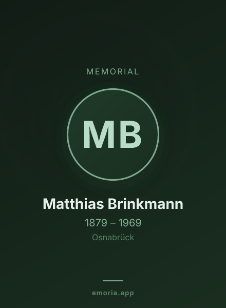 Memorial portrait of Matthias Brinkmann