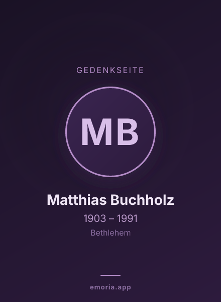 Gedenkportrait von Matthias Buchholz