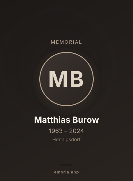 Memorial portrait of Matthias Burow