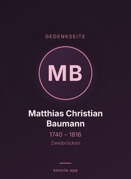 Gedenkportrait von Matthias Christian Baumann