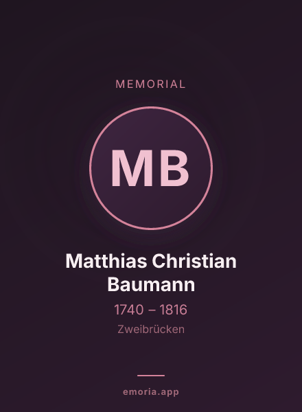 Memorial portrait of Matthias Christian Baumann
