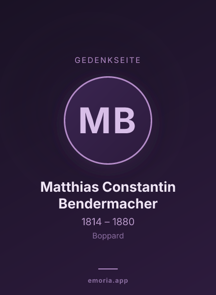 Gedenkportrait von Matthias Constantin Bendermacher