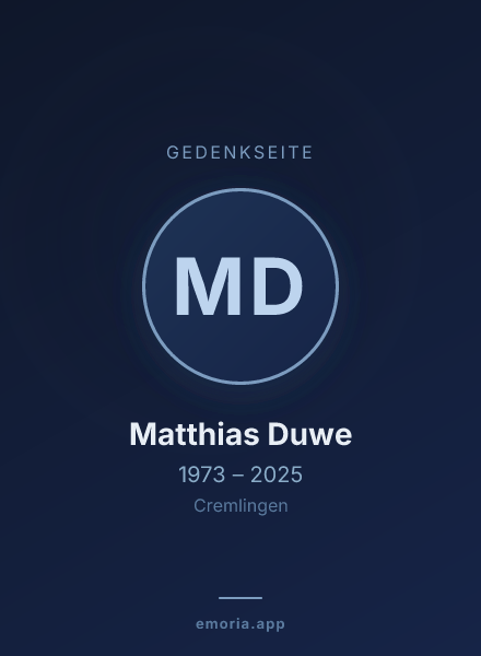 Gedenkportrait von Matthias Duwe