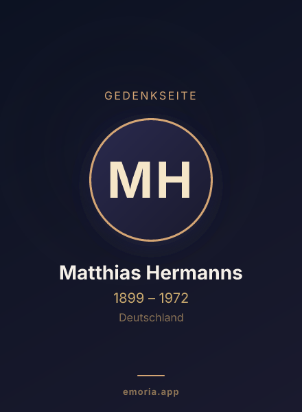 Gedenkportrait von Matthias Hermanns