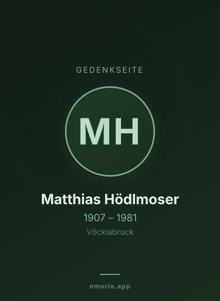 Gedenkportrait von Matthias Hödlmoser