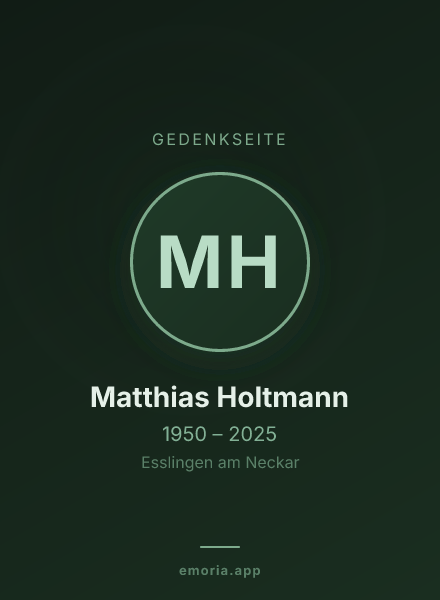 Gedenkportrait von Matthias Holtmann