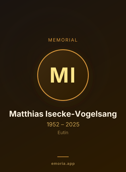 Memorial portrait of Matthias Isecke-Vogelsang