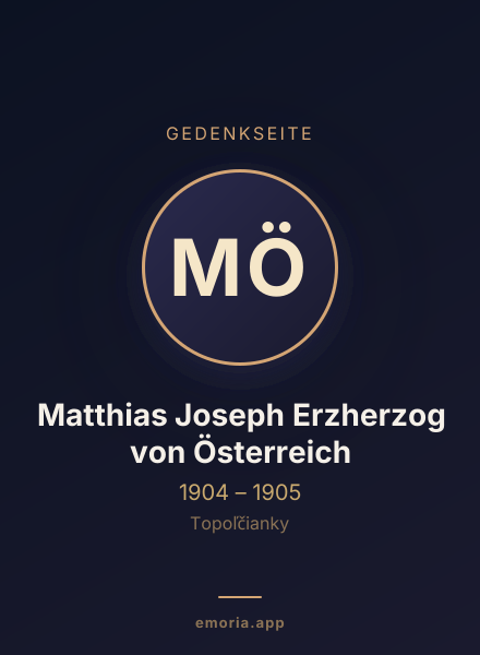 Gedenkportrait von Matthias Joseph Erzherzog von Österreich