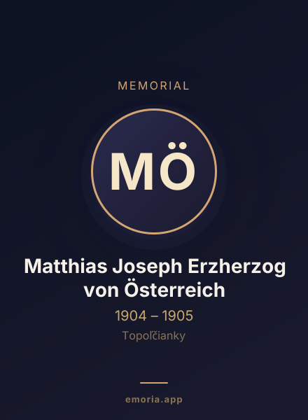 Memorial portrait of Matthias Joseph Erzherzog von Österreich