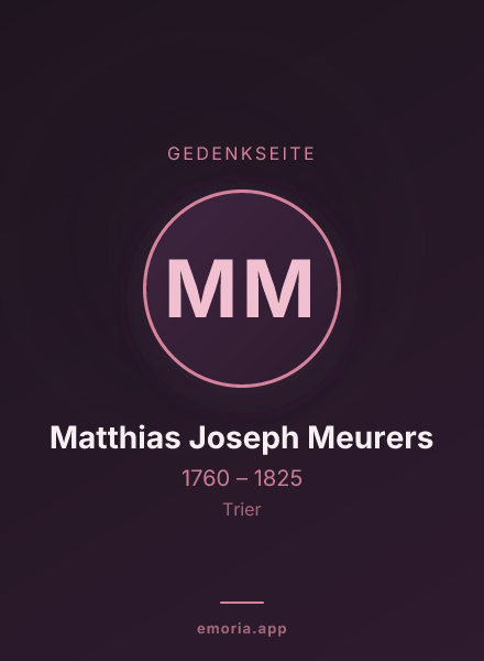 Gedenkportrait von Matthias Joseph Meurers