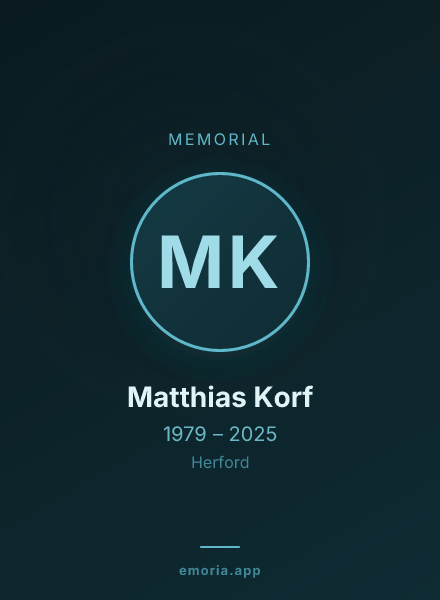 Memorial portrait of Matthias Korf