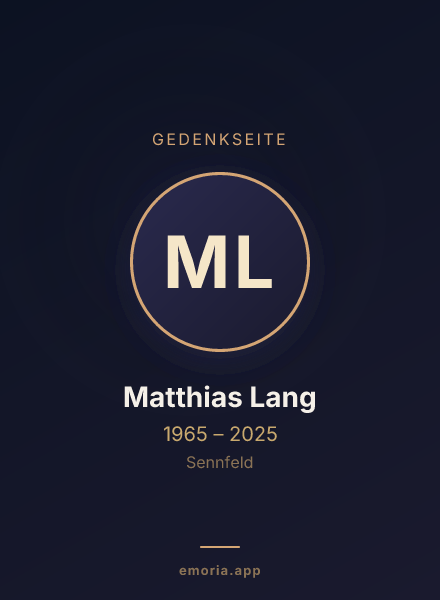 Gedenkportrait von Matthias Lang