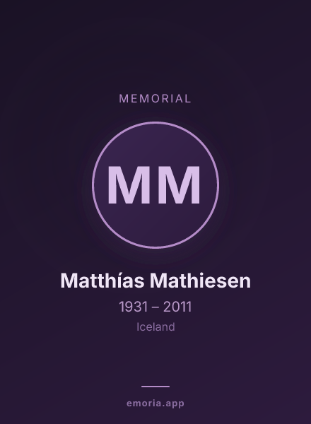 Memorial portrait of Matthías Mathiesen