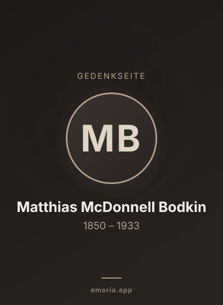 Gedenkportrait von Matthias McDonnell Bodkin