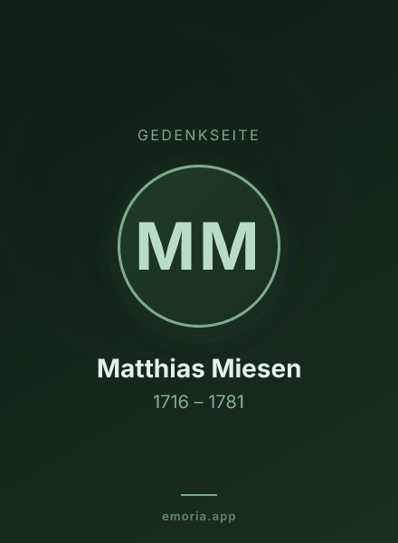 Gedenkportrait von Matthias Miesen