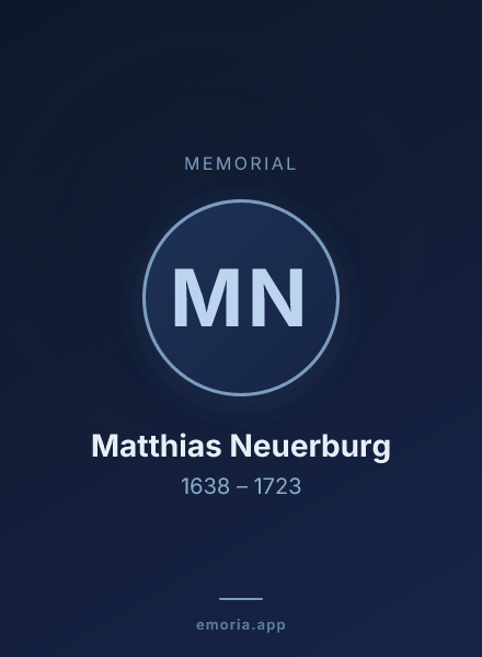 Memorial portrait of Matthias Neuerburg