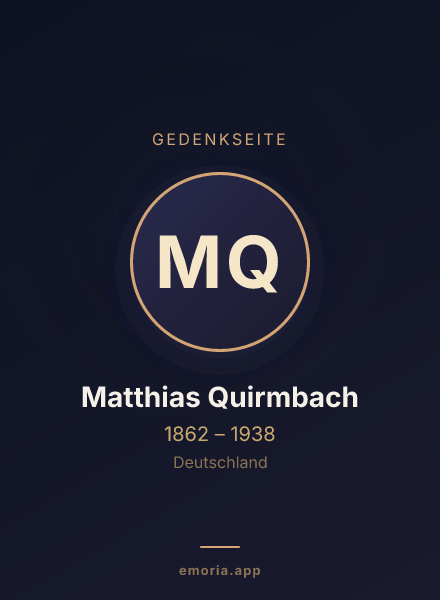 Gedenkportrait von Matthias Quirmbach