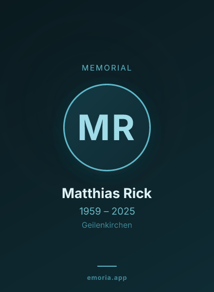 Memorial portrait of Matthias Rick