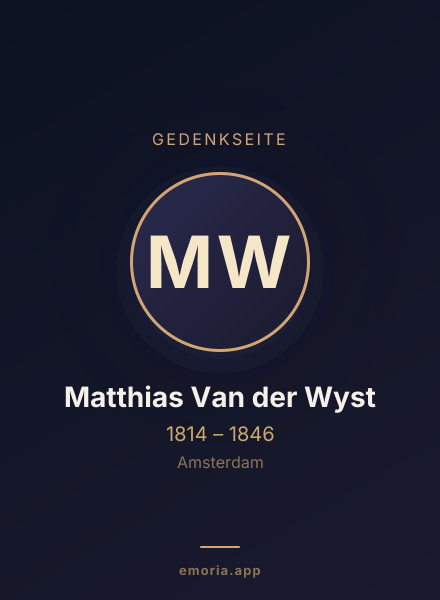 Gedenkportrait von Matthias Van der Wyst