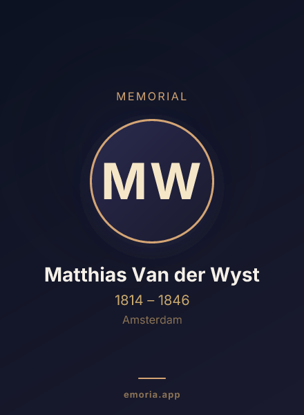 Memorial portrait of Matthias Van der Wyst