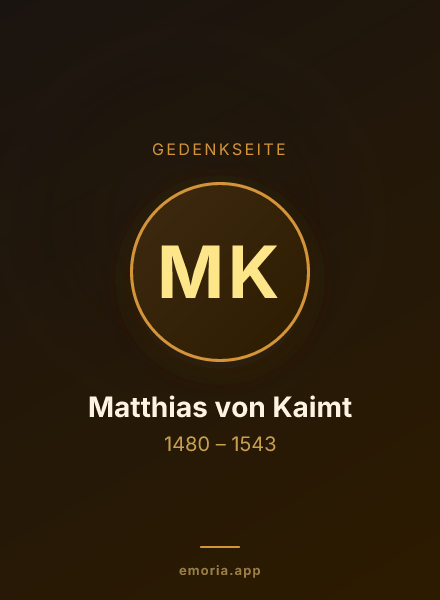 Gedenkportrait von Matthias von Kaimt