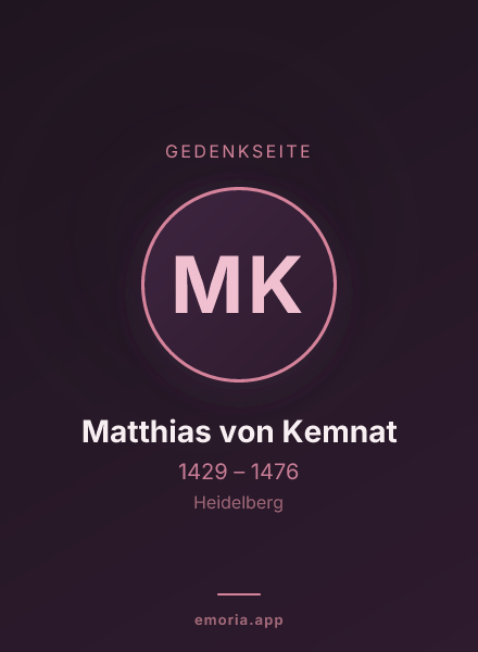 Gedenkportrait von Matthias von Kemnat