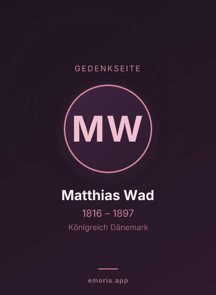 Gedenkportrait von Matthias Wad