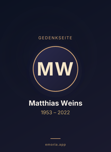 Gedenkportrait von Matthias Weins