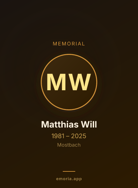Memorial portrait of Matthias Will