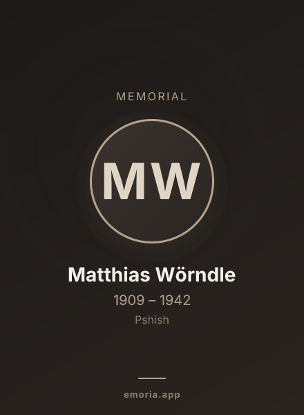 Memorial portrait of Matthias Wörndle