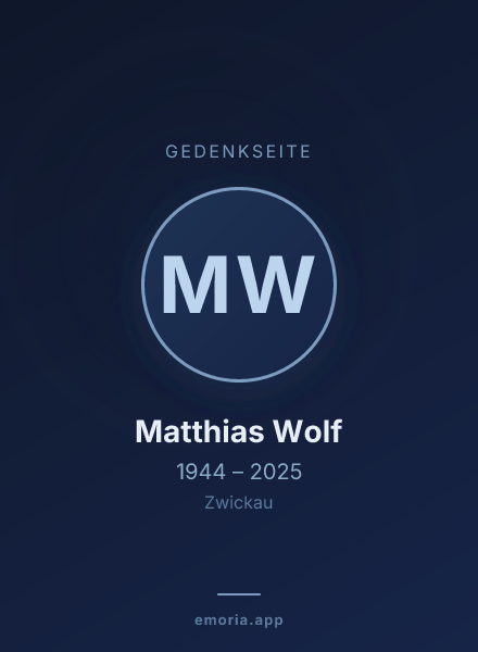 Gedenkportrait von Matthias Wolf