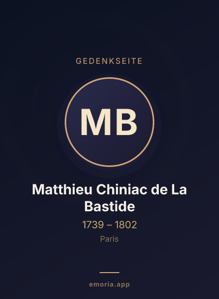 Gedenkportrait von Matthieu Chiniac de La Bastide