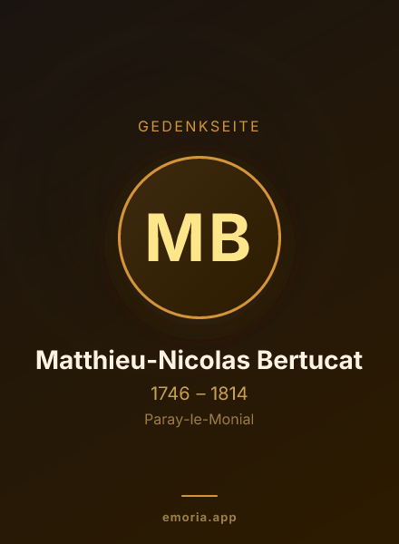 Gedenkportrait von Matthieu-Nicolas Bertucat