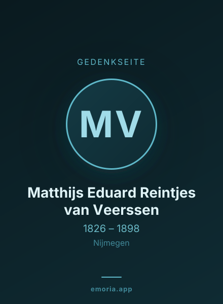 Gedenkportrait von Matthijs Eduard Reintjes van Veerssen